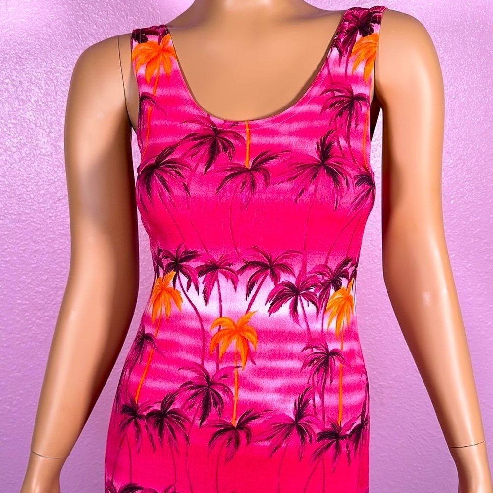 Y2K HAWAIIAN POOL SIDE DRESS perfect bathing suit cover Barbie Core Pink like … - Picture 5 of 12